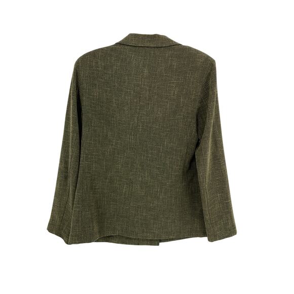 Chico's Design Blazer Womens Size 1 US M Tan Brown Crosshatch Print - Picture 4 of 4
